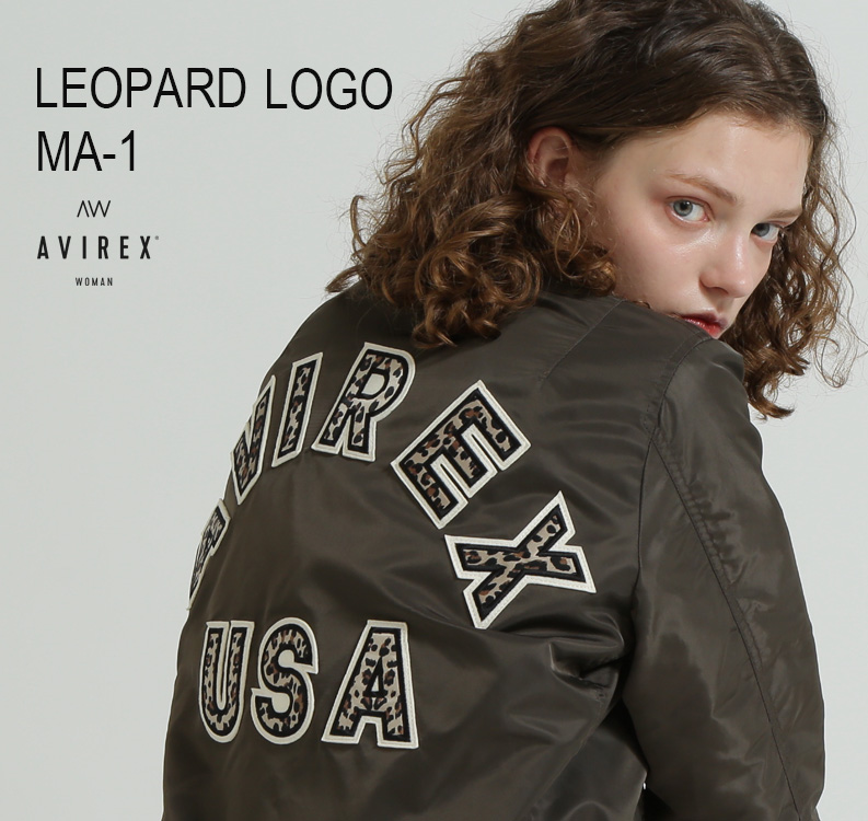 AVIREX WOMANiABbNX E[}j̃Vbvj[Xus戵XACetLEOPARD LOGO MA-1v