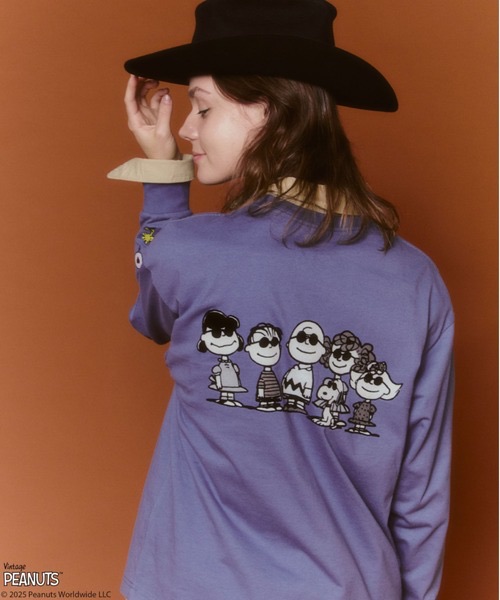 AVIREX WOMANiABbNX E[}j̃Vbvj[XusAVIREX × PEANUTStFLOKY LONGSLEEVE T-SHIRTv