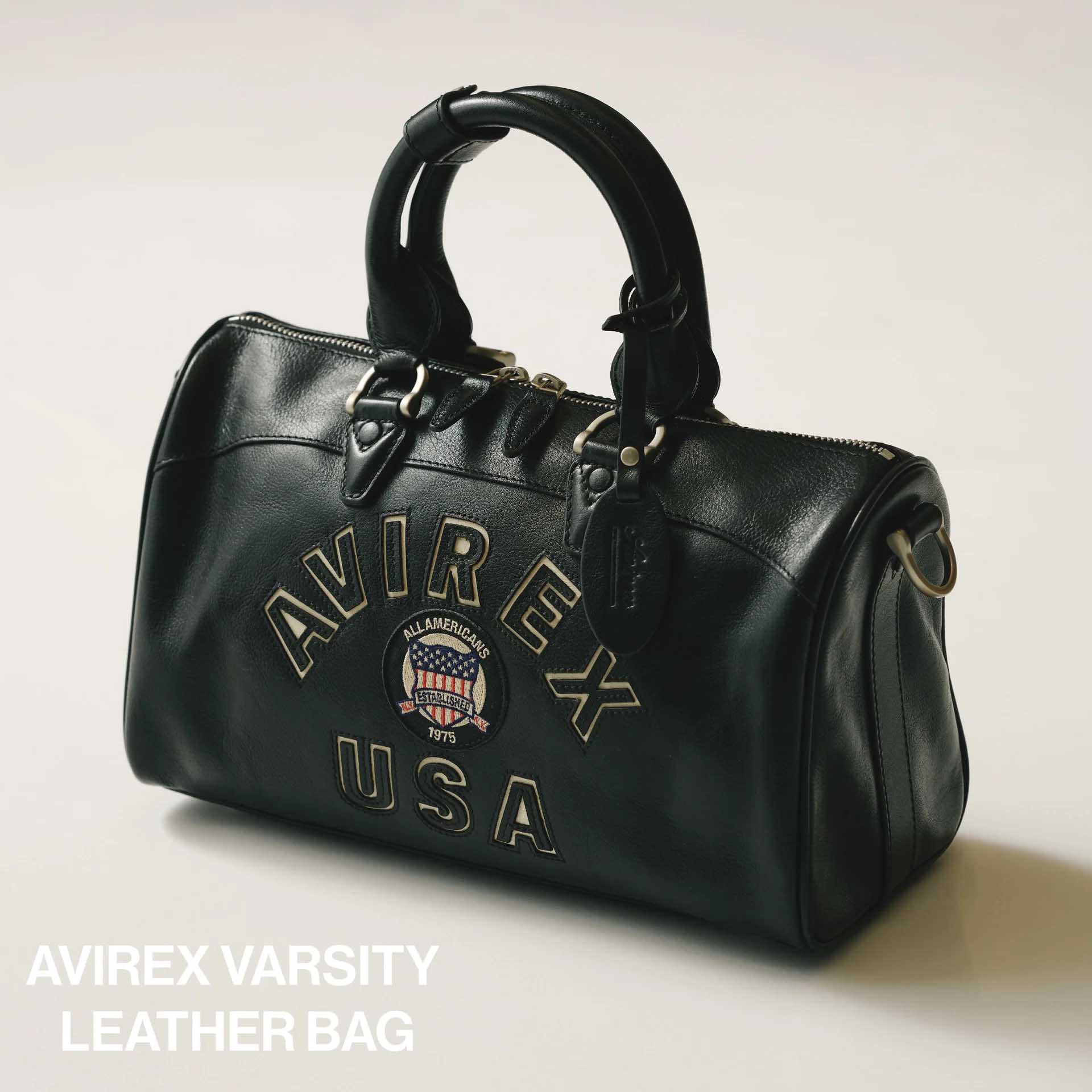 直営店限定》VARSITY LEATHER MINI-BOSTON BAG/ バーシティー レザー
