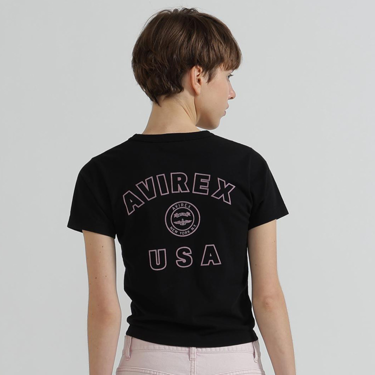 AVIREX WOMAN�i�A���B���b�N�X �E�[�}���j�̃V���b�v�j���[�X�uVARSITY LOGO MINI T-SHIRT�v