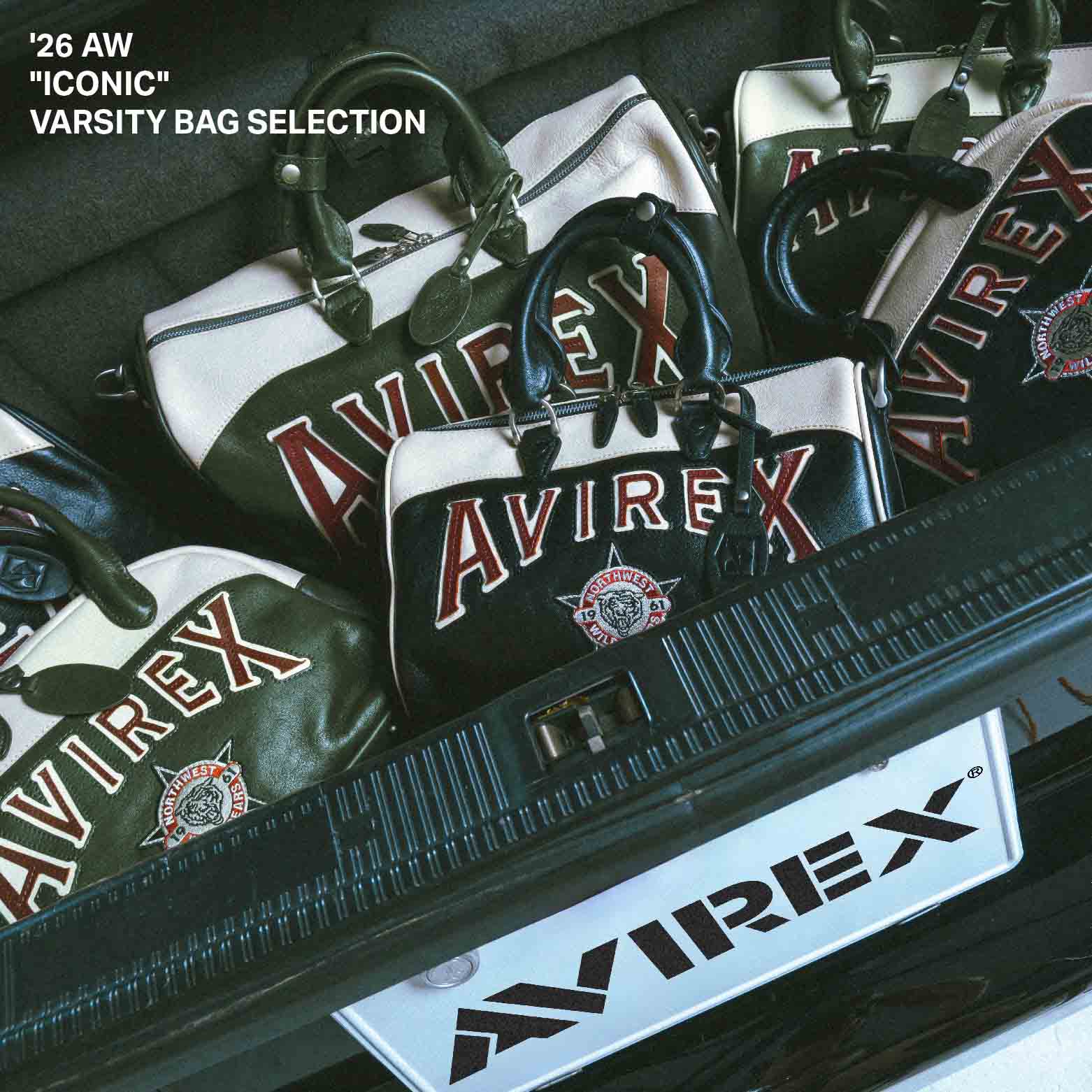 AVIREX WOMAN�i�A���B���b�N�X �E�[�}���j�̃V���b�v�j���[�X�u"ICONIC" VARSITY BAG SELECTION�v