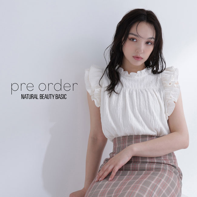 NATURALBEAUTYBASIC シアーペプラムブラウス ドット 半袖 M 追加生産予約】シアーペプラムブラウス半袖（シャツ/ブラウス