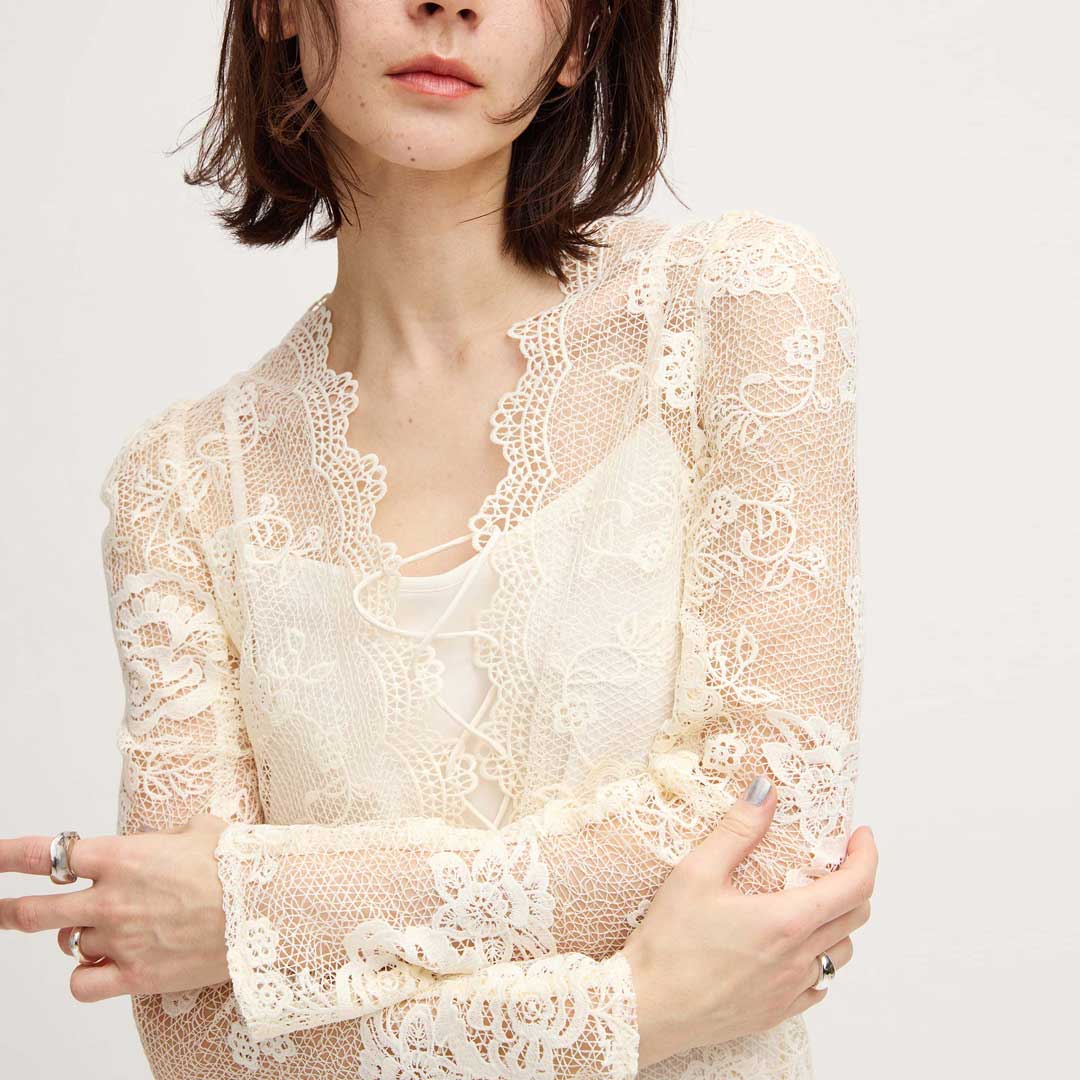 Ameri VINTAGE LACE REFINED TIGHT DRESS