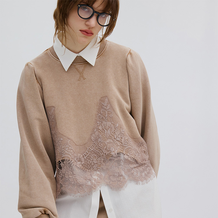 CHEMICAL OVERDYE LACE SWEAT TOP（スウェット）｜Ameri（アメリ）の