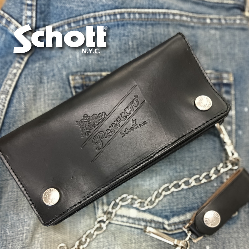 小物 SCHOTT PERFECT WALLET MIDIUM BLACK Schott N.Y.C 財布 PERFECT WALLET MIDIUM メンズ レディース