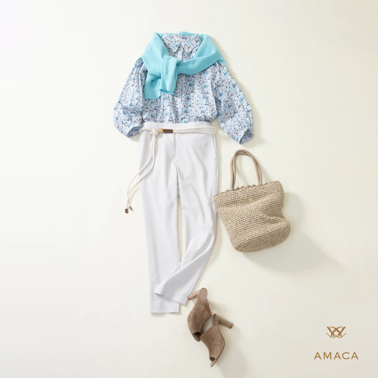 AMACA�i�A�}�J�j�̃V���b�v�j���[�X�uSpring color�FMINT GREEN�̃j�b�g�� �u���E�X�̑��݂��ۗ��Ăāv