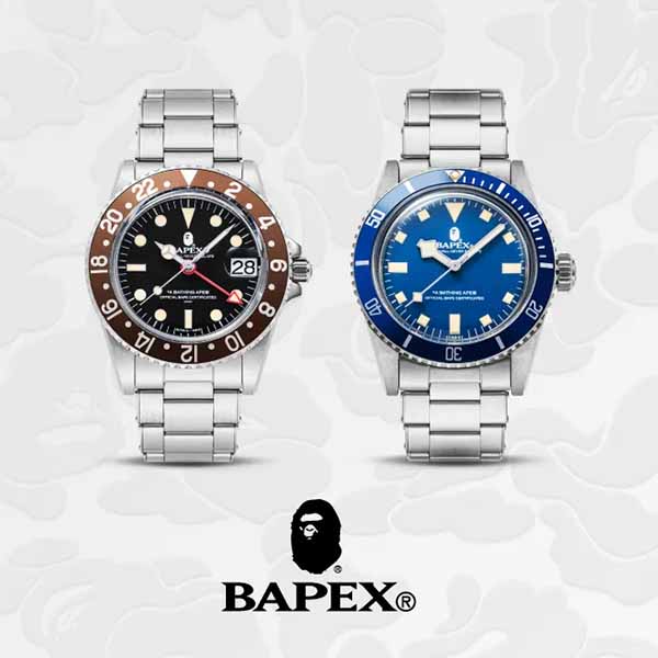 美品 アベイシングエイプ BAPEX ブラック サルマリーナノンデイト 自動巻き-