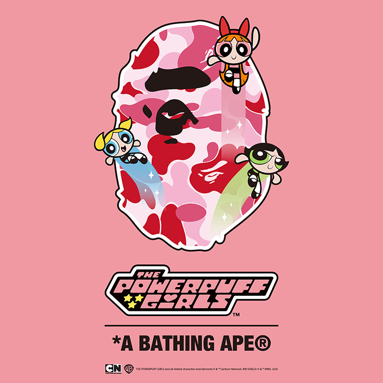 A BATHING APEiA xCVO GCvj̃Vbvj[XuuBAPE x THE POWERPUFF GIRLSvAPE HEADBABY MILO3l̃qCƋv