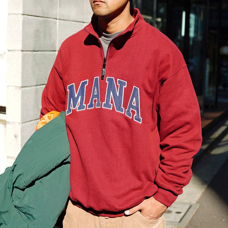 MANASTASH/マナスタッシュ/LODGE HALF ZIP SWEAT/ロッジハーフジップ