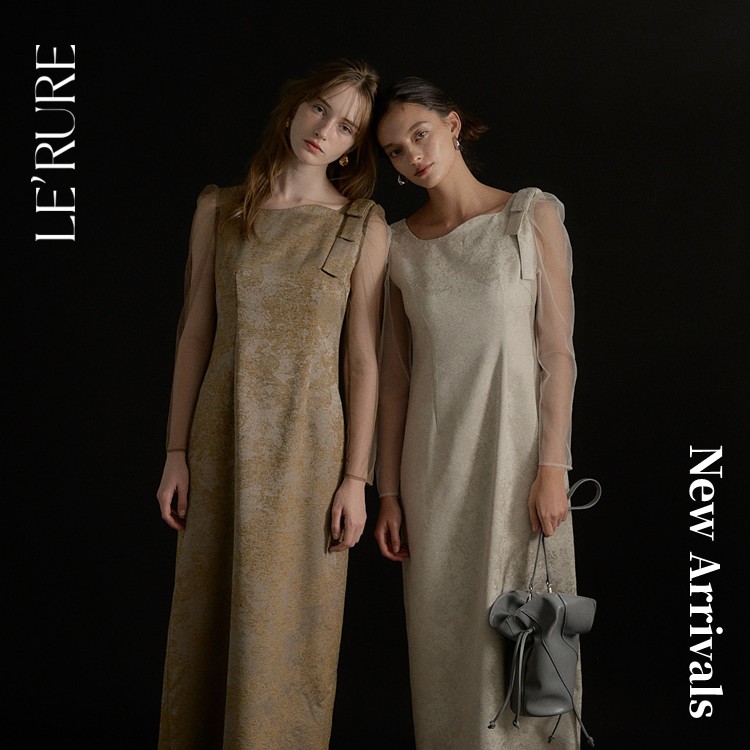 LE’RURE Shoulder ribbon jacquard dress Shoulder ribbon jacquard dressのドレス|Dorry Doll / LE'RURE