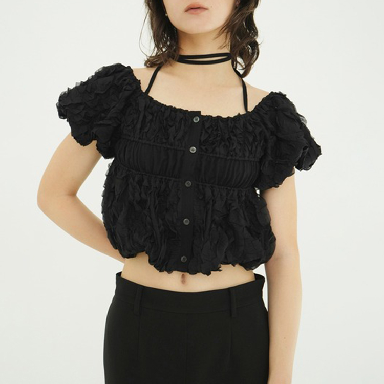 PEPLUM HALF SLEEVE KNIT TOPS（ニット/セーター）｜CLANE（クラネ）の