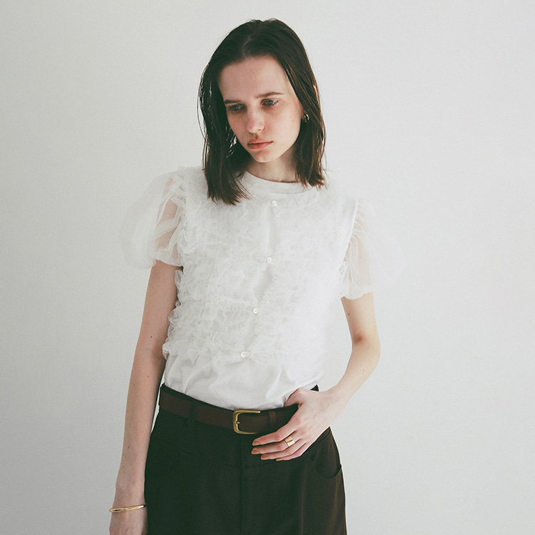 PEPLUM HALF SLEEVE KNIT TOPS（ニット/セーター）｜CLANE（クラネ）の