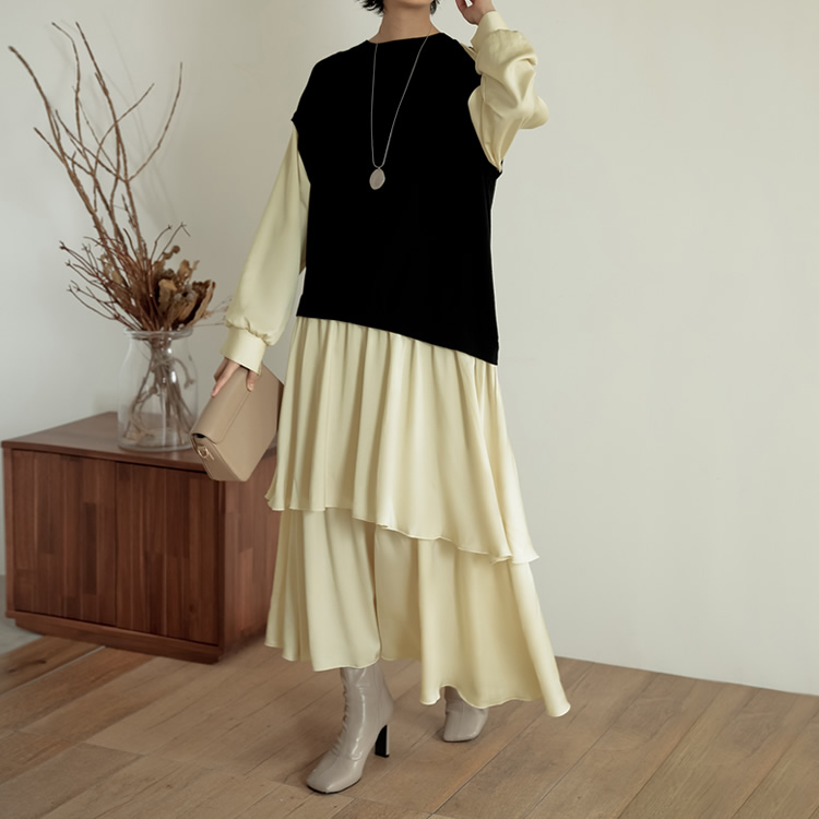 セール ジョーゼットポンチロングキャミワンピース ワンピース Re Edit リエディ のファッション通販 Zozotown