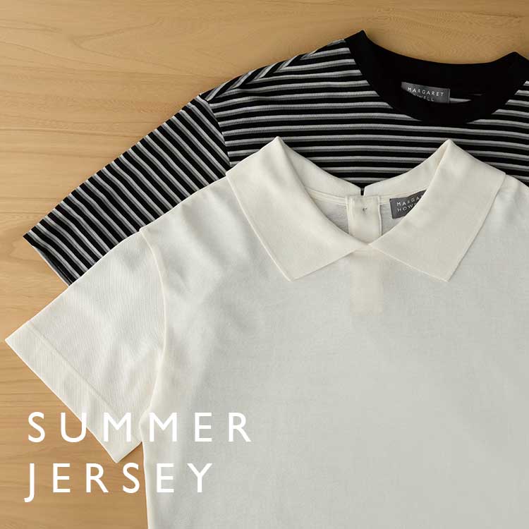 COTTON LINEN PIQUE JERSEY（Tシャツ/カットソー）｜MARGARET HOWELL