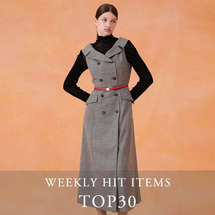 美品 ANAYI 25AW ツイーディージャカードキーホールネック ワンピース セットアップ対応商品】ツイーディージャカードキーホールネック