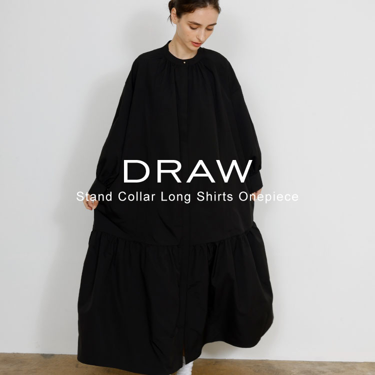 TAKA-Qi^JL[j̃Vbvj[Xustand collar long shirts onepiece v