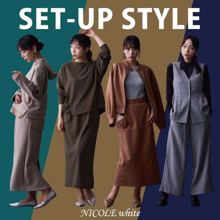 NICOLEijRj̃Vbvj[XuNICOLE white HSET-UPv