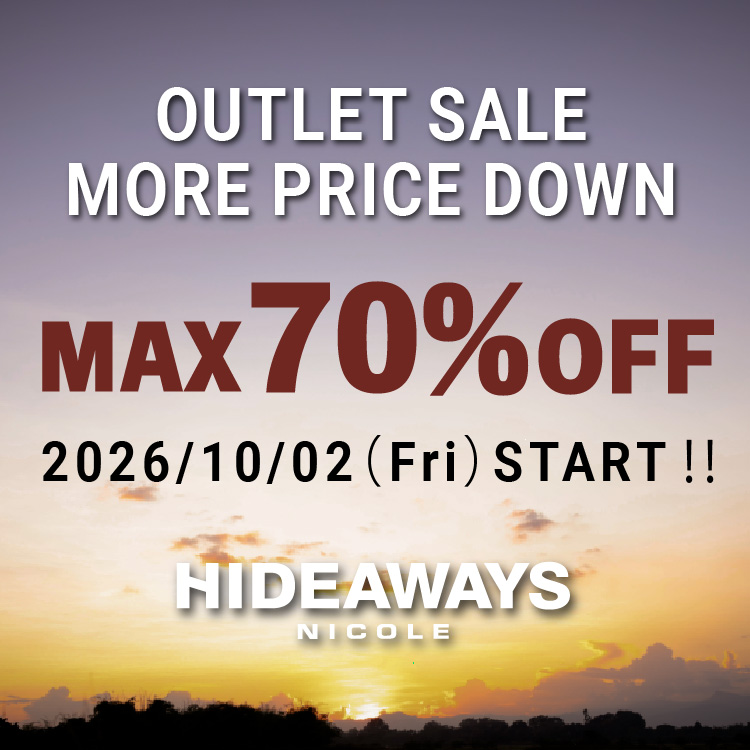 NICOLE�i�j�R���j�̃V���b�v�j���[�X�u�yHIDEAWAYS�zOUTLET MORE PRICE DOWN�v
