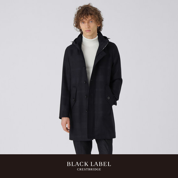 Mサイズ】BLACK 抱き締め LABEL CRESTBRIDGE ステンカラーコート