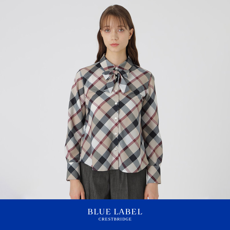 クレストブリッジチェックリバーシブルダンボールミディ丈