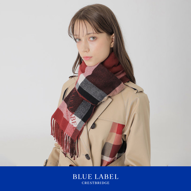 クレストブリッジチェックフード付きストール（マフラー）｜BLUE LABEL