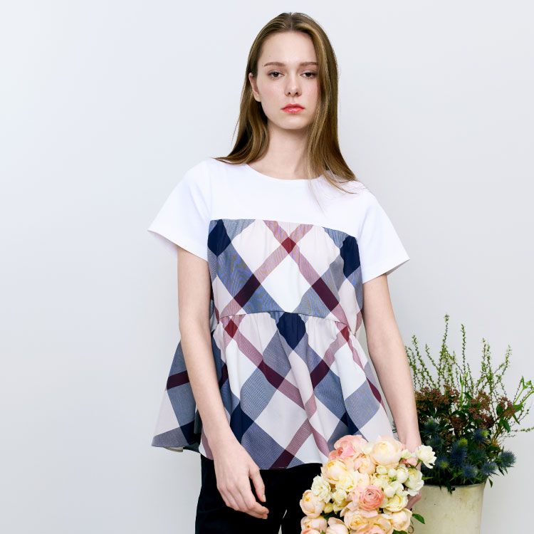 ブルーレーベルクレストブリッジ　チェック柄半袖 BLUE LABEL / BLACK LABEL CRESTBRIDGE｜ブルーレーベル / ブラック
