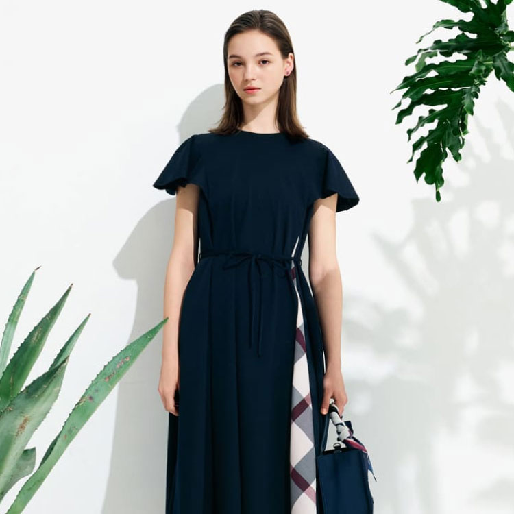 クレストブリッジチェックシアーボイルコンビドレス（ワンピース