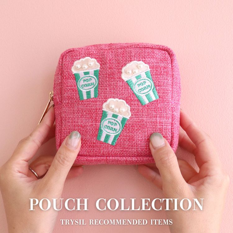 リップ刺繍スクエアポーチ（ポーチ）｜MIAN （ミアン）の