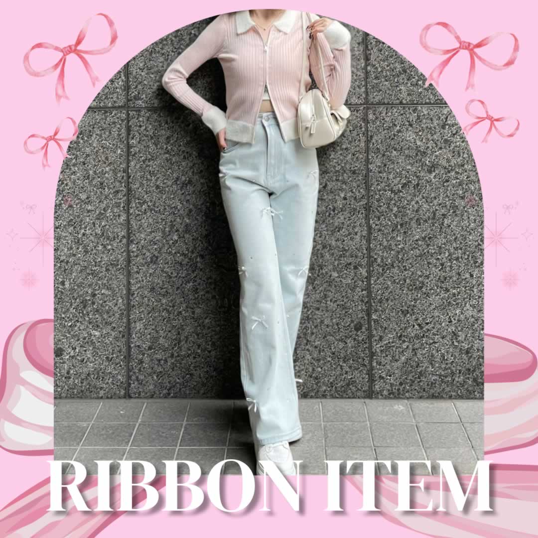 セール】配色リボンニットトップス [大人フェミニン ]≪2024AW