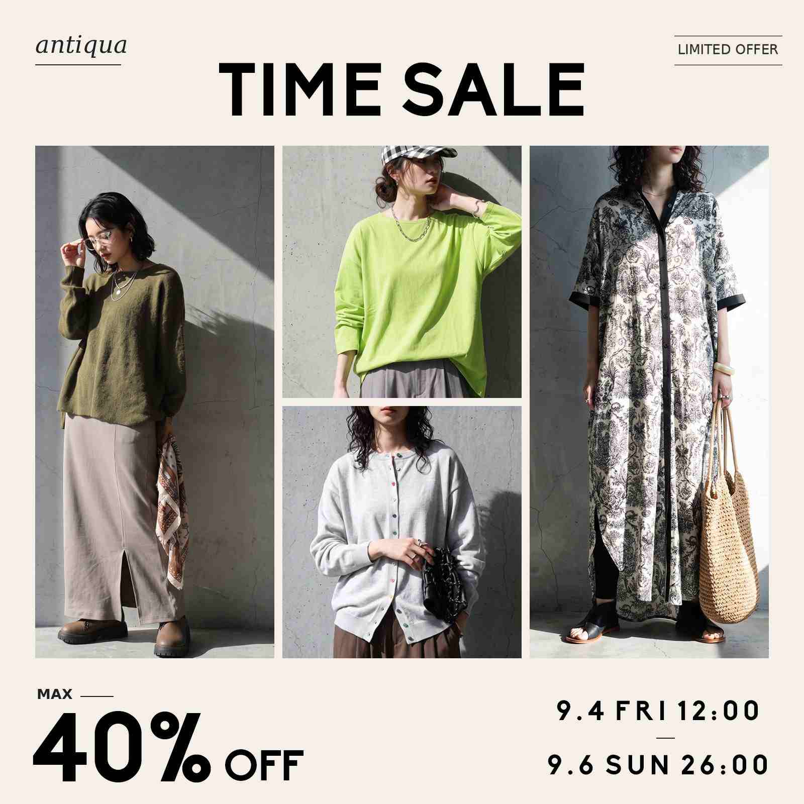 antiqua�i�A���e�B�J�j�̃V���b�v�j���[�X�u�_���Ԍ���^�C���Z�[�� TIME SALE �^�v