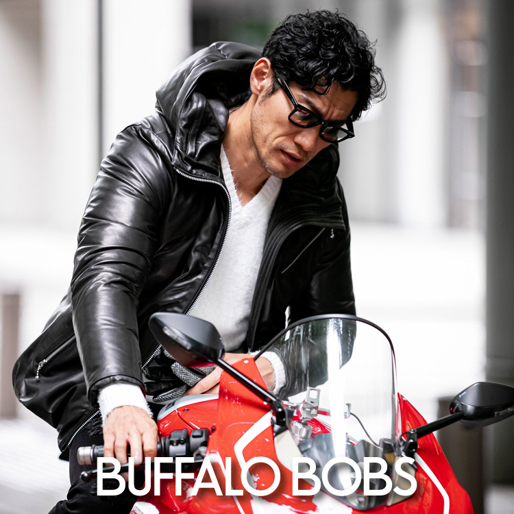 高額売筋】 BUFFALO BOBS リアルムートン シングルライダース