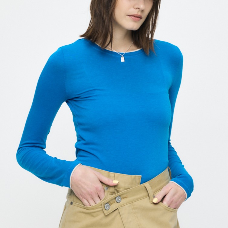 MOUSSY�i�}�E�W�[�j�̃V���b�v�j���[�X�u�yMOUSSY�z���C���[�h���C�N�ȃf�U�C�����|�C���g�ICONTRAST LAYER L/S TEE�v