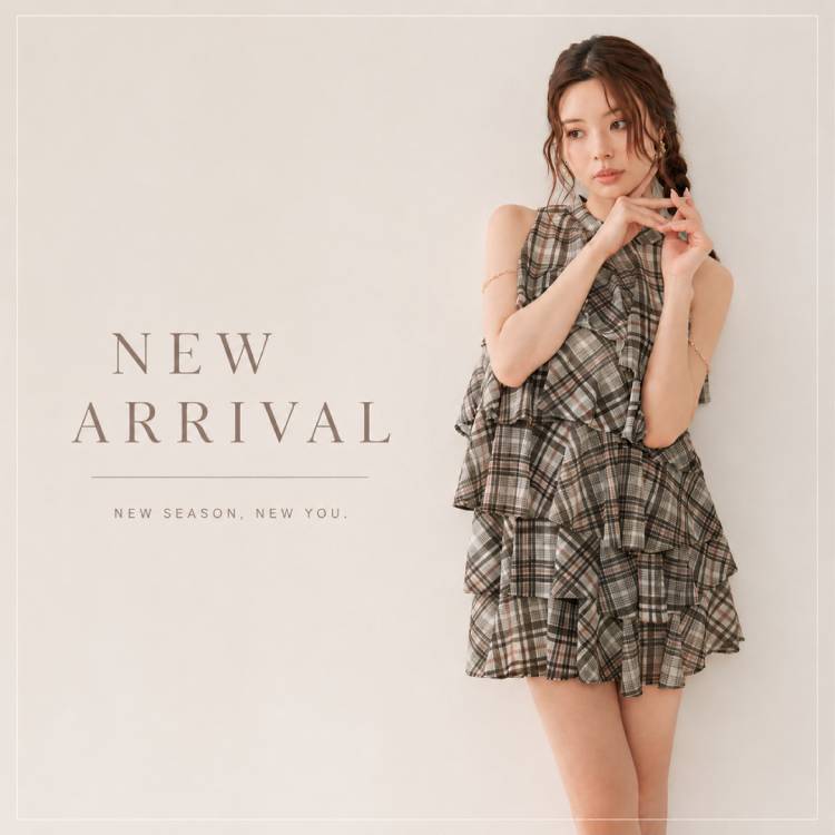 再入荷】バストディティールフレアミニワンピース 夏服（ワンピース