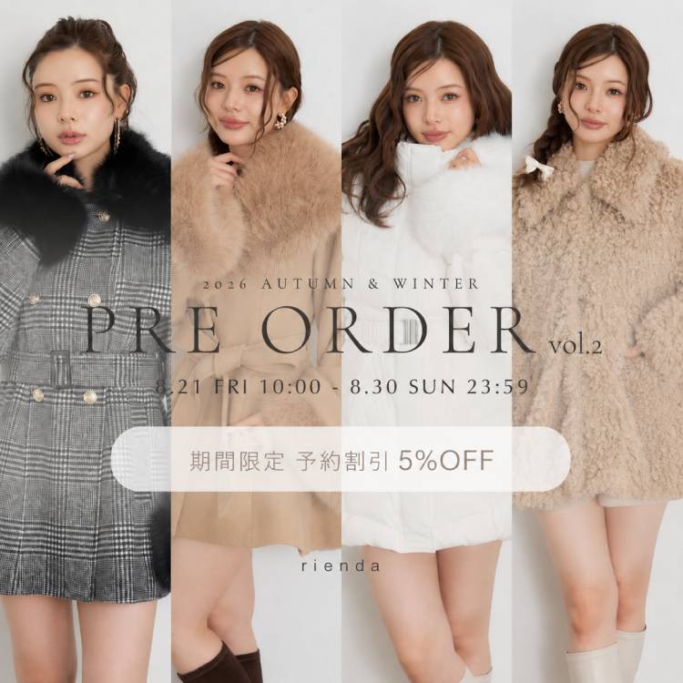 rienda�i���G���_�j�̃V���b�v�j���[�X�u�yNEW ARRIVAL�z2026 AW PREORDER vol.2�v