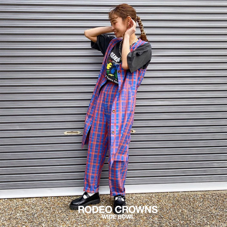 Rodeo Crowns Wide Bowl ロデオクラウンズワイドボウルのトピックス Rodeo Crowns チェックが映える ジレ パンツのセットアップアイテム Zozotown