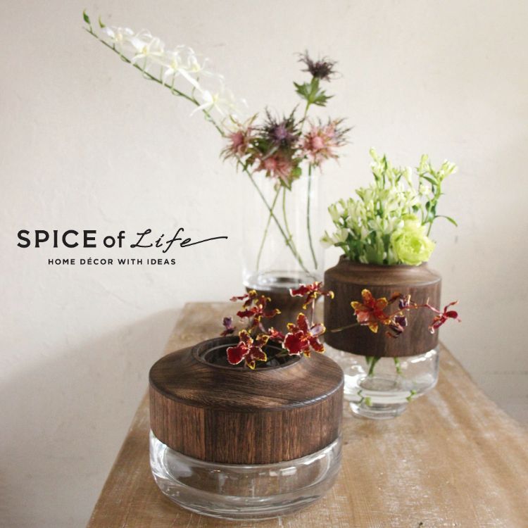 BOLD ウッド×ガラス フラワーベース ナロー Sサイズ（フラワーベース）｜SPICE OF LIFE（スパイス オブ ライフ）のファッション通販  - ZOZOTOWN