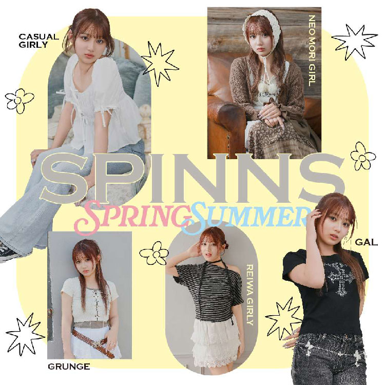 SPINNSiXsYj̃Vbvj[XuyWOMENzSPINNS SPRING SUMMER / CrWA󂿂v