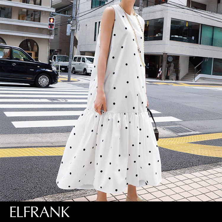新品！ELFRANKの2WAYオフショルダーギャザーフリルキャミワンピース エルフランク ELFRANK 2WAYオフショルダーギャザーフリルキャミ