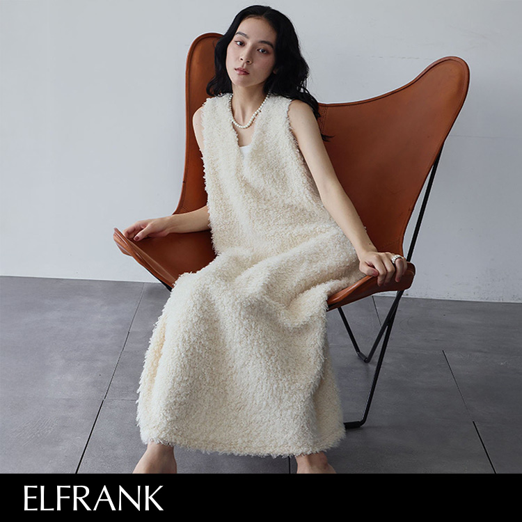 セール】【2025AW】ファーポケット オーバーシルエット ツイード