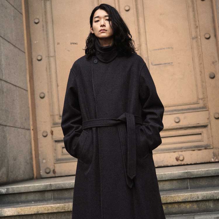 SMOOTH HERRINGBONE MAXI OVER COAT（チェスターコート）｜WYM LIDNM