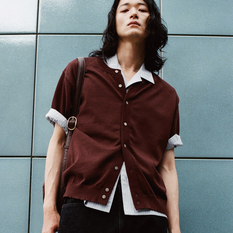 T/C CREW HALF SLEEVE CARDIGAN（カーディガン/ボレロ）｜WYM LIDNM