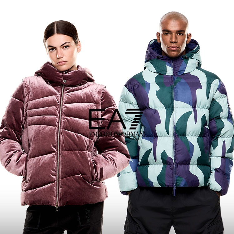 エンポリオ アルマーニ EA7】EA7ロゴ フード付きダウンジャケット