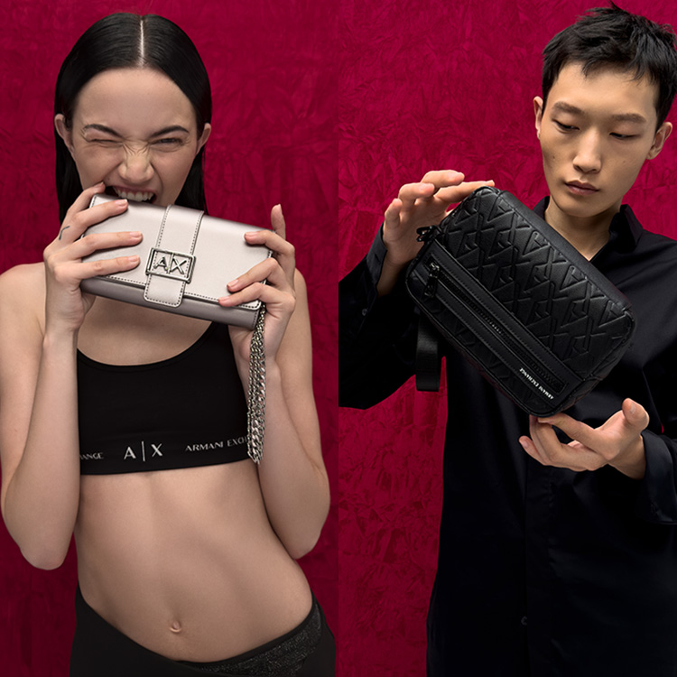 A|X アルマーニ エクスチェンジ】＜オンライン限定＞AXロゴ ショルダー