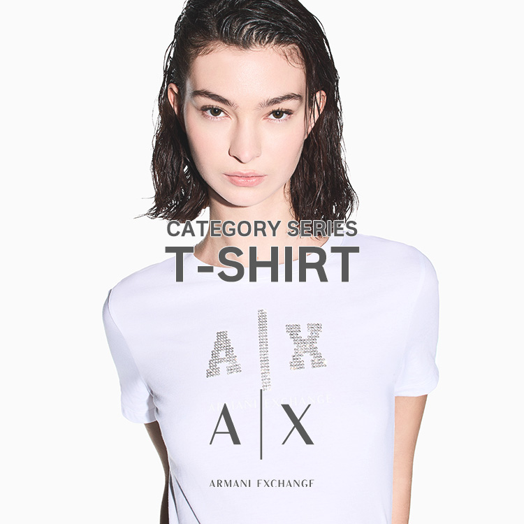 A|X アルマーニ エクスチェンジ】AXロゴ 半袖クルーネックTシャツ 