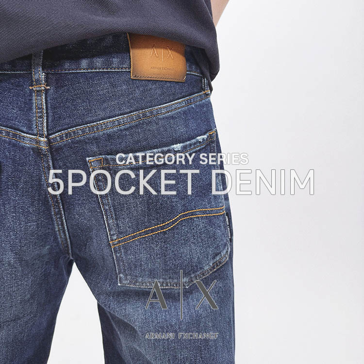 A|X ARMANI EXCHANGE�i�A���}�[�j �G�N�X�`�F���W�j�̃V���b�v�j���[�X�u��5POCKET DENIM��MEN �t�B�b�g���F���L�x�Ƀ��C���i�b�v ! �yA|X ARMANI EXCHANGE�z �v