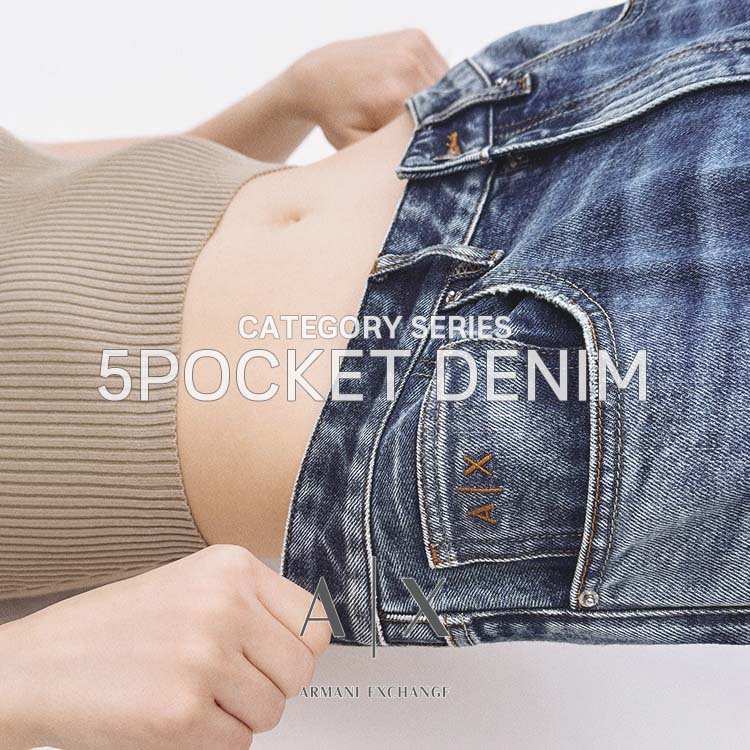 A|X ARMANI EXCHANGE�i�A���}�[�j �G�N�X�`�F���W�j�̃V���b�v�j���[�X�u��5POCKET DENIM��WOMEN ���z�̃V���G�b�g��������yA|X ARMANI EXCHANGE�z�v