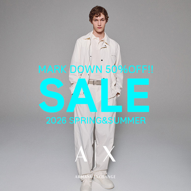 A|X ARMANI EXCHANGE�i�A���}�[�j �G�N�X�`�F���W�j�̃V���b�v�j���[�X�u��UP TO 50%OFF ! �� �v���C�X�_�E�����{�� ! �yA|X ARMANI EXCHANGE�z �v