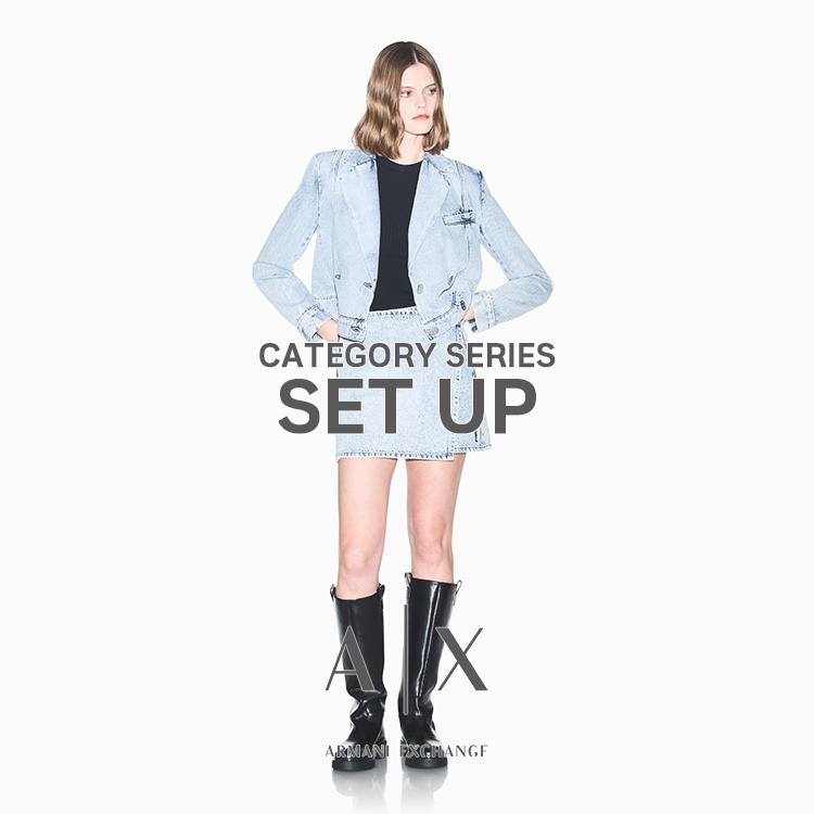 A|X ARMANI EXCHANGE�i�A���}�[�j �G�N�X�`�F���W�j�̃V���b�v�j���[�X�uSET UP | WOMEN ��ނ��L�x ! �Z�b�g�A�b�v���� �v