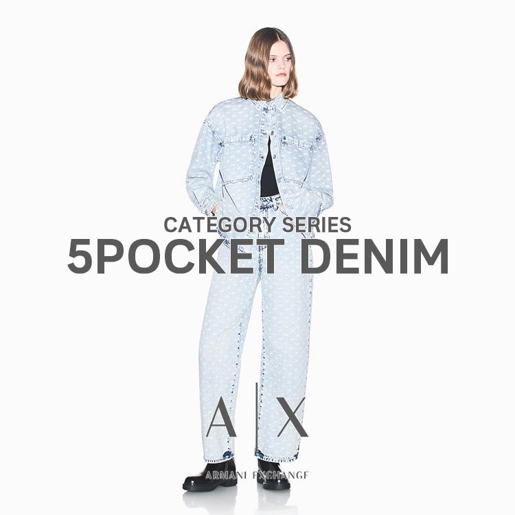 A|X ARMANI EXCHANGE�i�A���}�[�j �G�N�X�`�F���W�j�̃V���b�v�j���[�X�u5POCKET DENIM | WOMEN ���z�̃V���G�b�g��������v