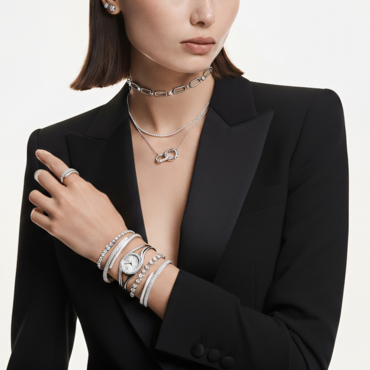 公式】【スワロフスキー】Constella オープンリング, クリスタル